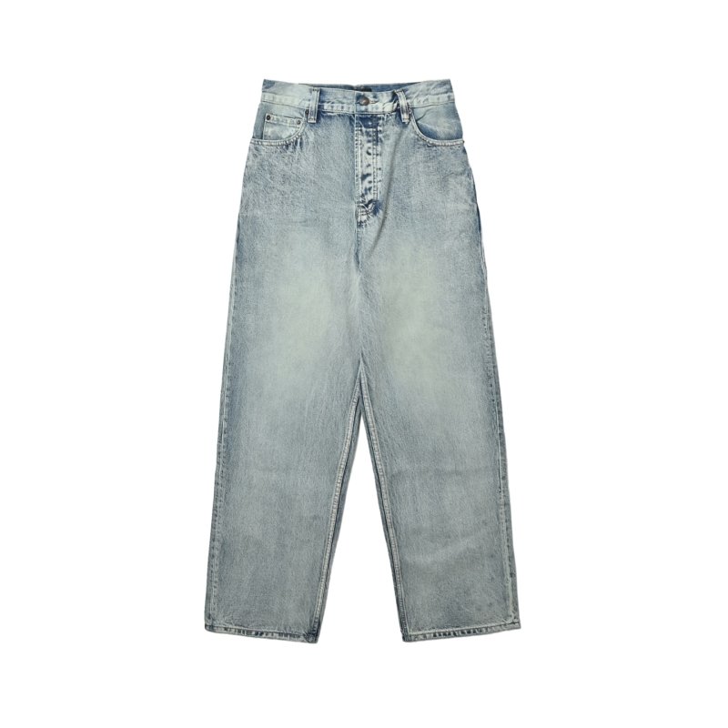 Light Blue Straight Leg Denim Jeans view