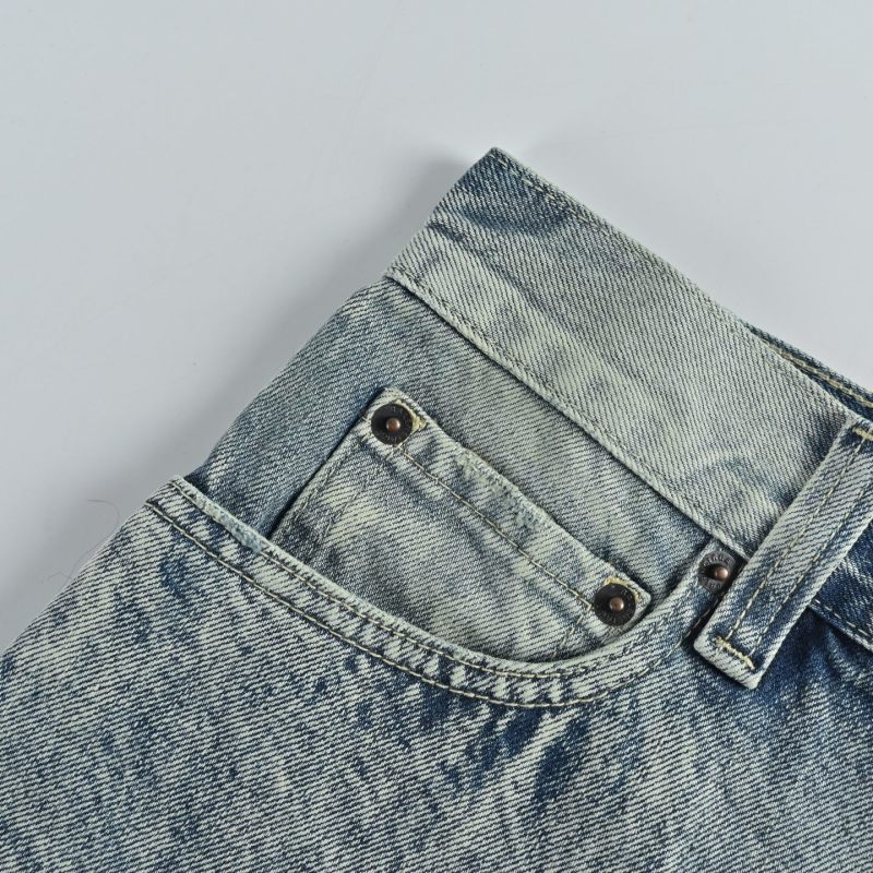 Light Blue Straight Leg Denim Jeans view