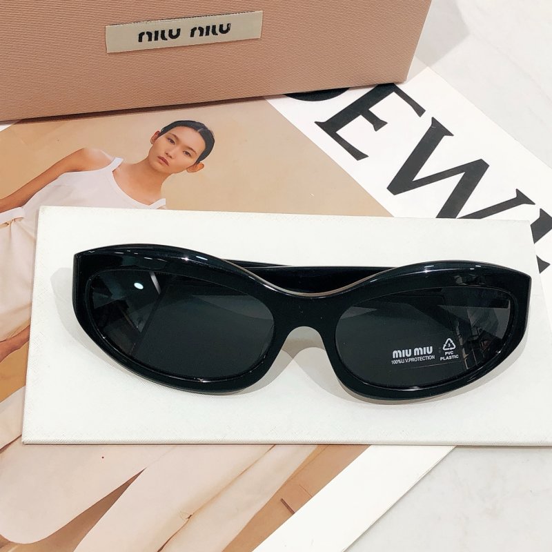 Miu Miu SMU 108Z Black Oval Sunglasses