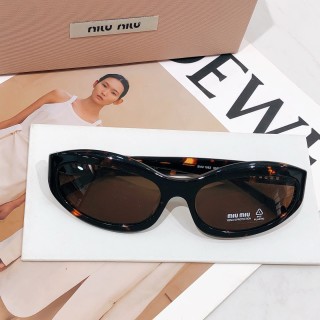 Miu Miu SMU 108Z Black Oval Sunglasses view 2