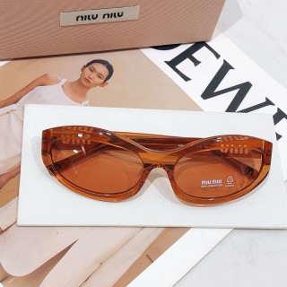 Miu Miu SMU 108Z Black Oval Sunglasses view 3