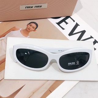 Miu Miu SMU 108Z Black Oval Sunglasses view 5