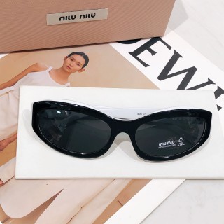 Miu Miu SMU 108Z Black Oval Sunglasses view 6