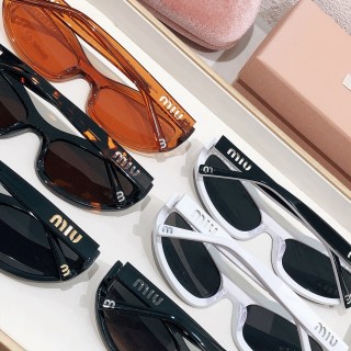 Miu Miu SMU 108Z Black Oval Sunglasses view 7