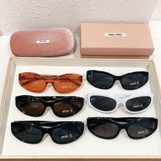 Miu Miu SMU 108Z Black Oval Sunglasses view 8