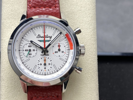 Breitling Top Time Chronograph White Dial Red Leather