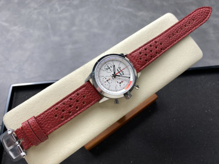 Breitling Top Time Chronograph White Dial Red Leather view 4