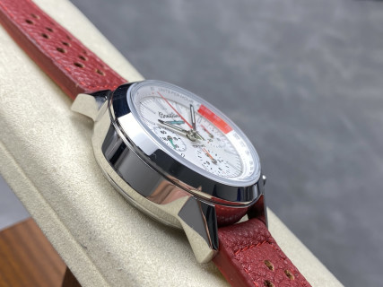 Breitling Top Time Chronograph White Dial Red Leather view 5