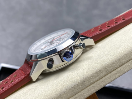 Breitling Top Time Chronograph White Dial Red Leather view 6