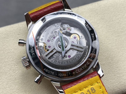 Breitling Top Time Chronograph White Dial Red Leather view 7