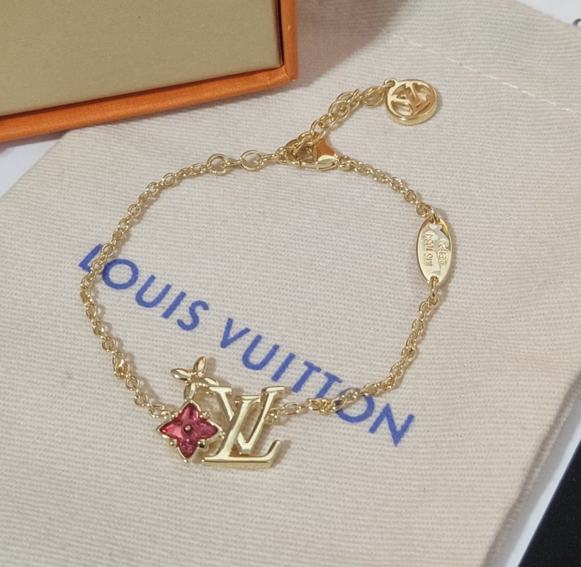Louis Vuitton LV Monogram Flower Gold Chain Bracelet view