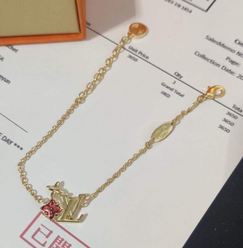 Louis Vuitton LV Monogram Flower Gold Chain Bracelet view