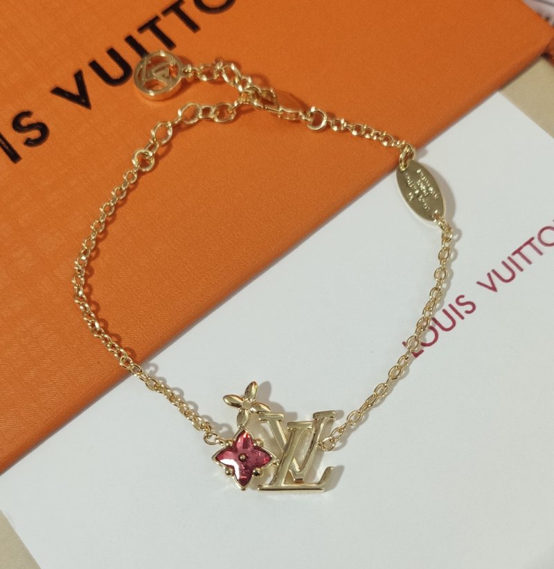 Louis Vuitton LV Monogram Flower Gold Chain Bracelet view