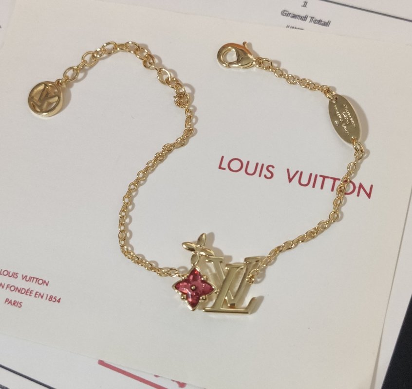 Louis Vuitton LV Monogram Flower Gold Chain Bracelet view