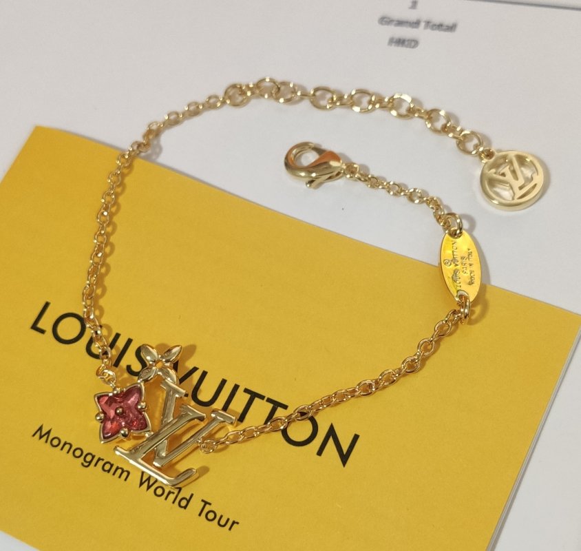 Louis Vuitton LV Monogram Flower Gold Chain Bracelet view