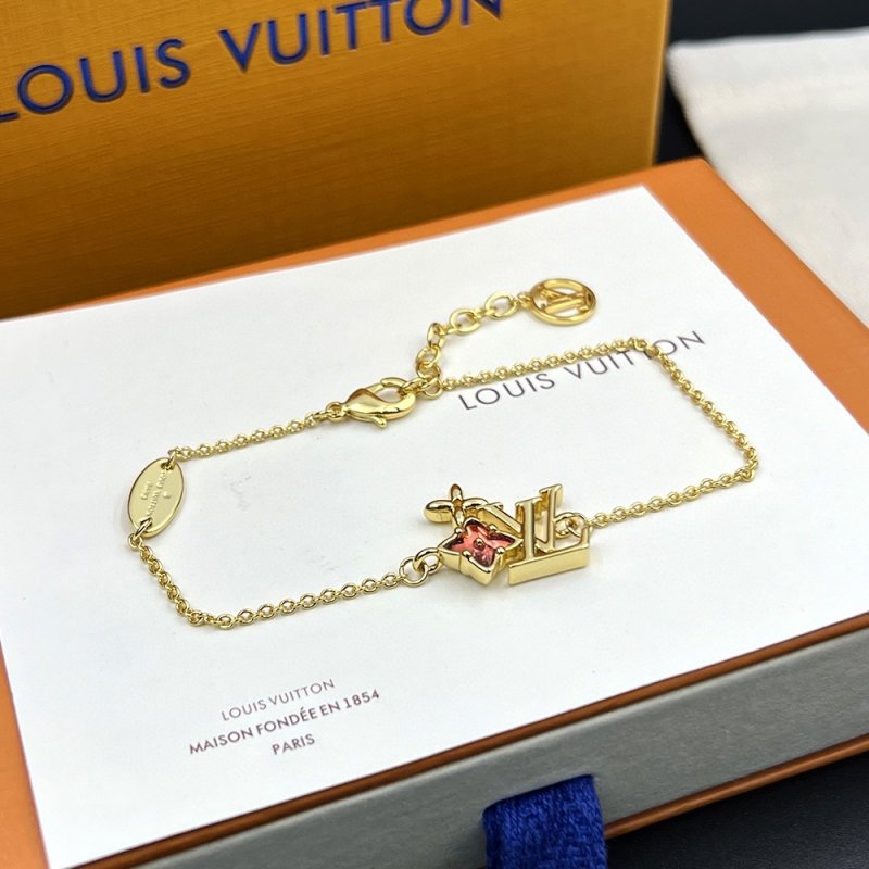 Louis Vuitton LV Monogram Flower Gold Chain Bracelet view