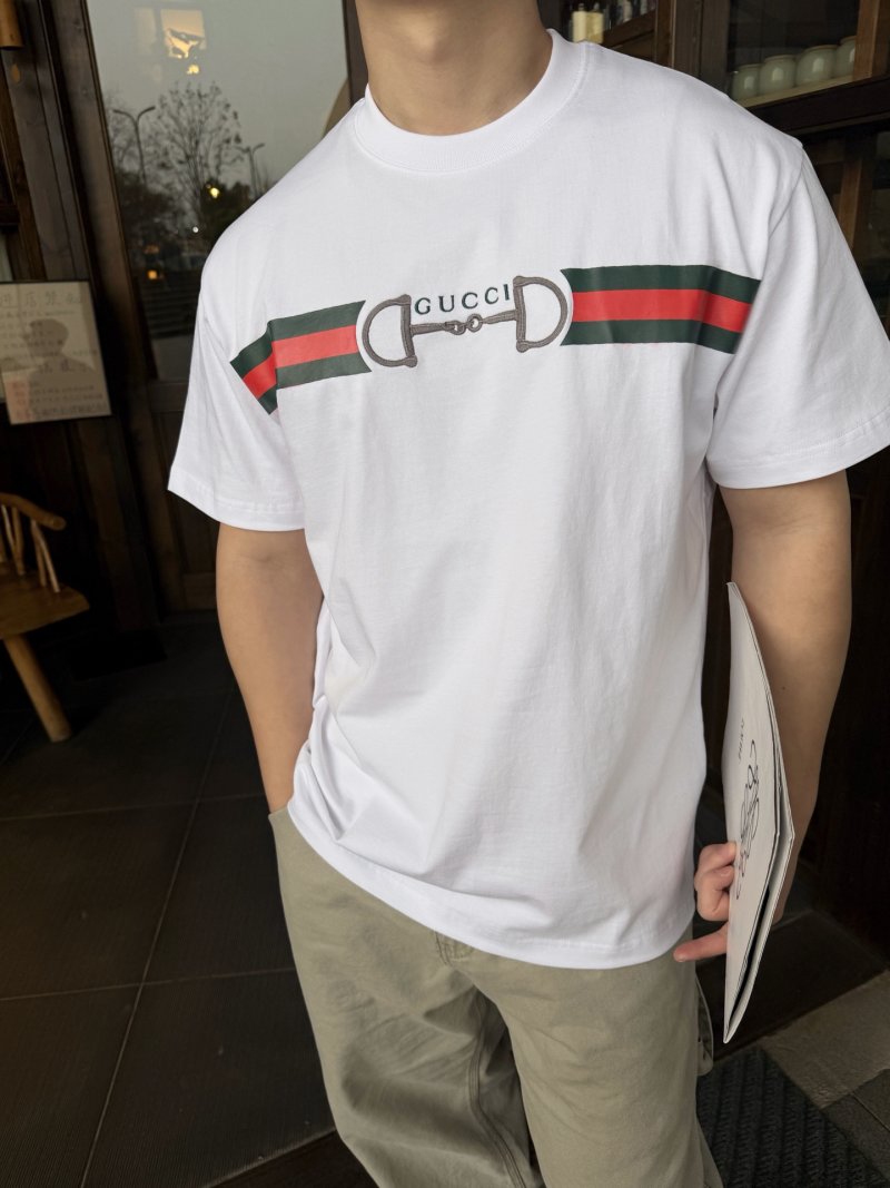 Gucci Horsebit Web Stripe White T-Shirt