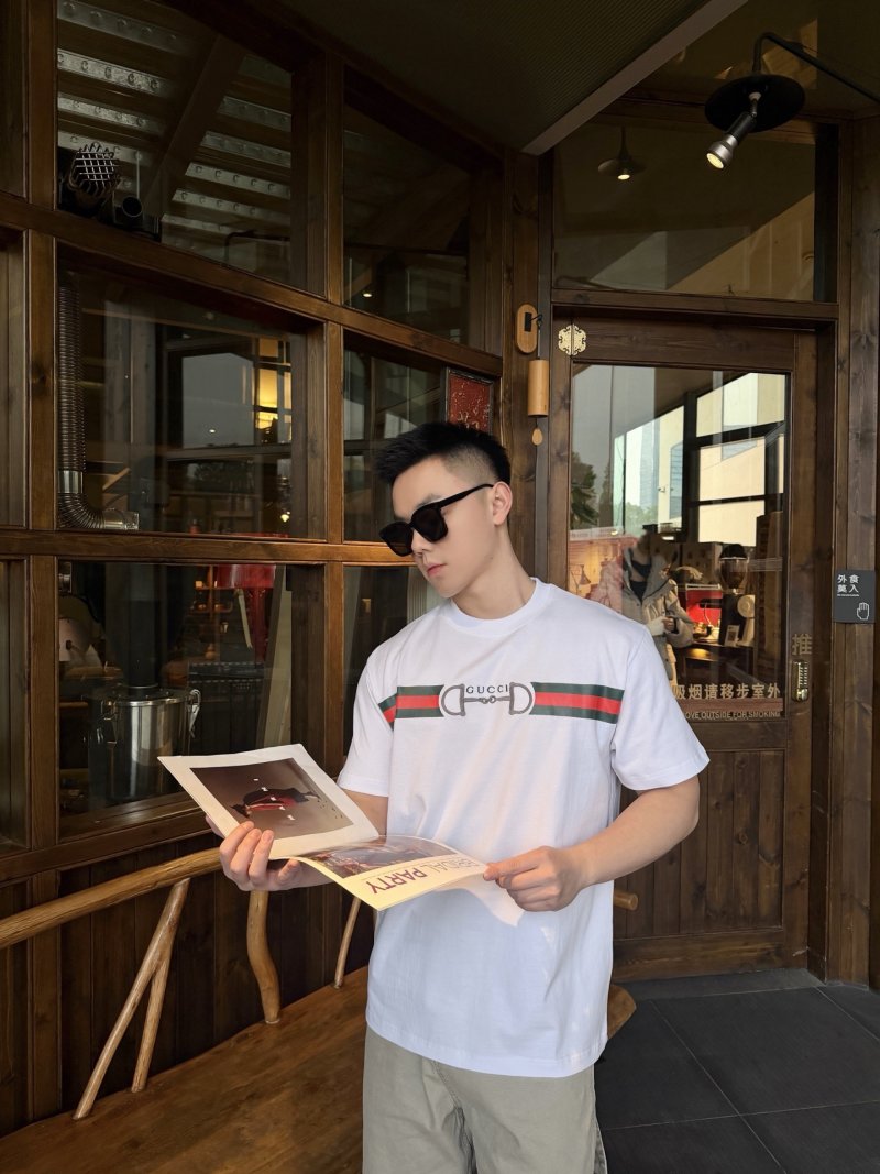 Gucci Horsebit Web Stripe White T-Shirt view