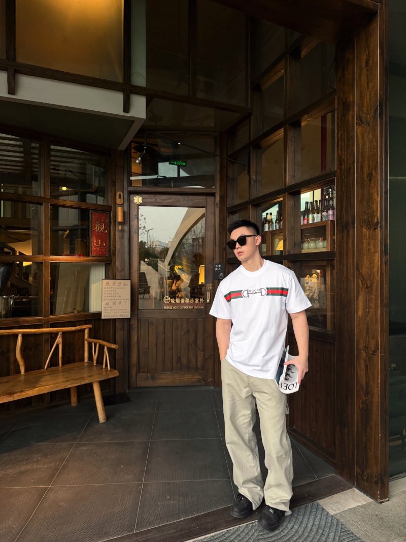 Gucci Horsebit Web Stripe White T-Shirt view