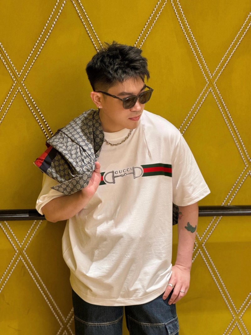 Gucci Horsebit Web Stripe White T-Shirt view