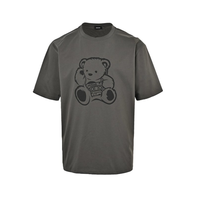 Charcoal Teddy Bear Boombox Graphic T-Shirt view