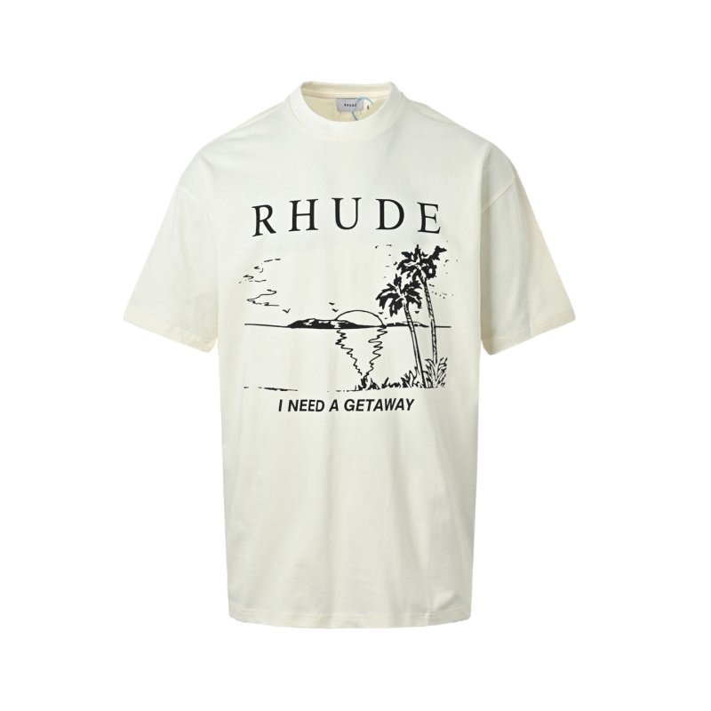 Rhude 'I Need a Getaway' Cream T-Shirt view