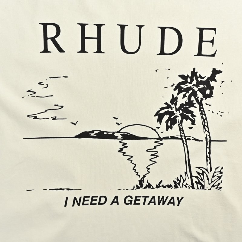 Rhude 'I Need a Getaway' Cream T-Shirt view