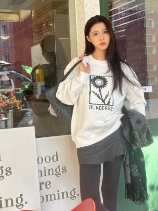 Burberry Sunflower Logo White Hoodie view 5