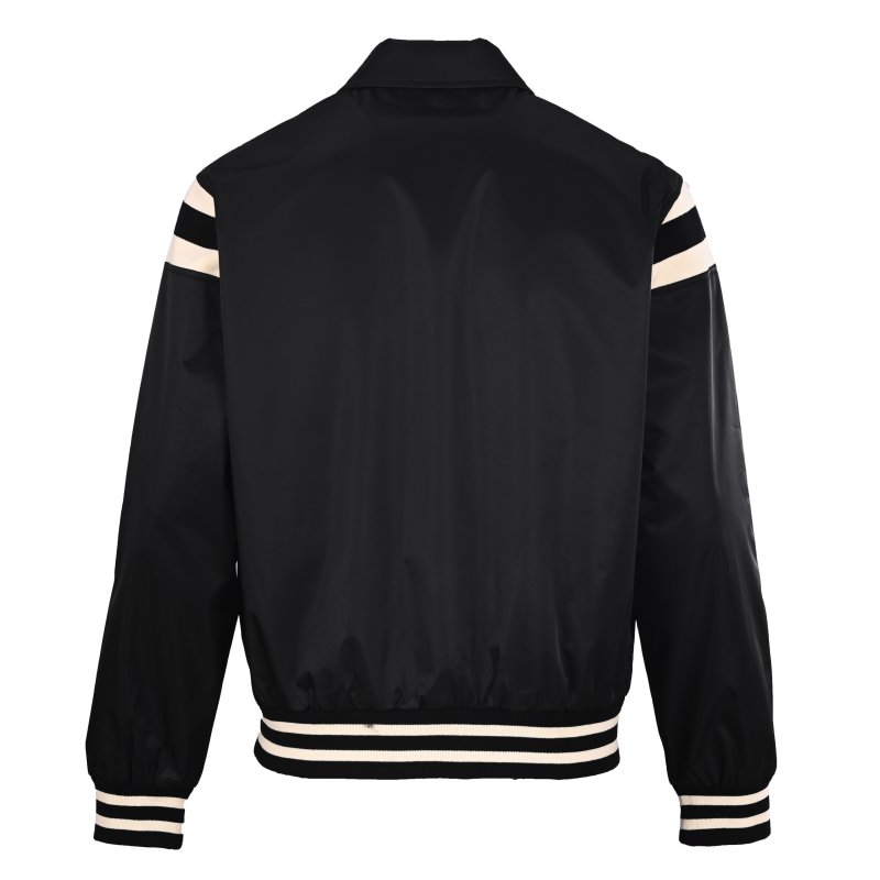 Stone Island Black Nylon Overshirt Jacket with White Stripe view