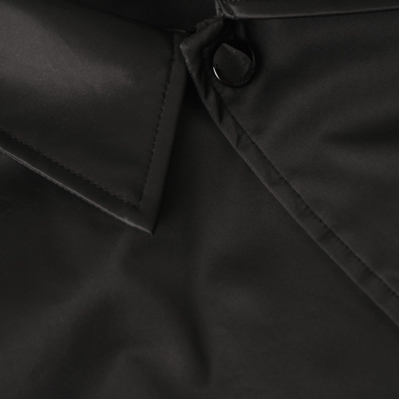 Stone Island Black Nylon Overshirt Jacket with White Stripe view