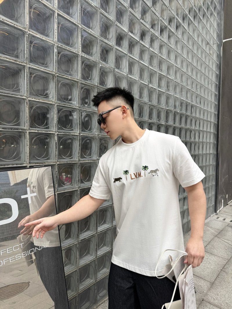 L.V.M. Safari Embroidered White T-Shirt view