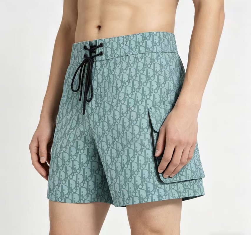 Dior Monogram Cargo Shorts Sage Green view