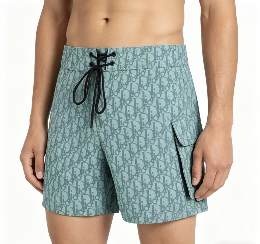 Dior Monogram Cargo Shorts Sage Green view