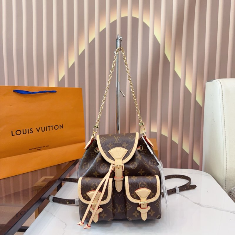 Louis Vuitton Monogram Canvas Bucket Backpack with Chain Strap