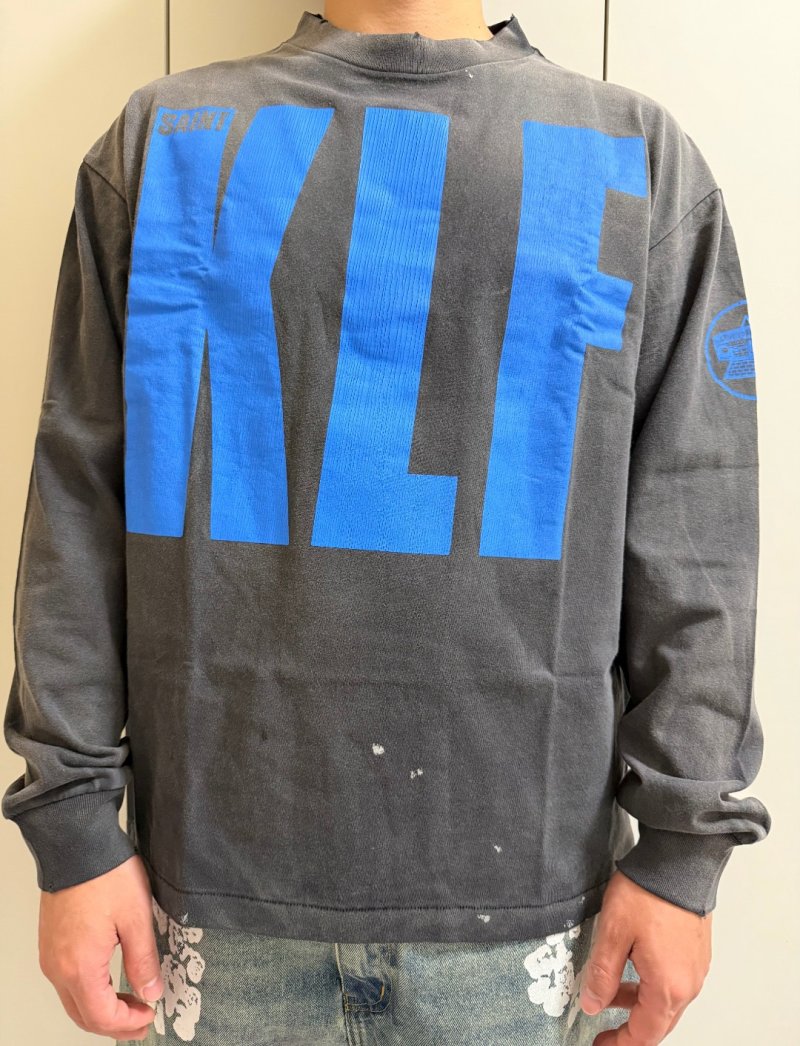 Charcoal Grey Sweatshirt with Blue Graphic Print