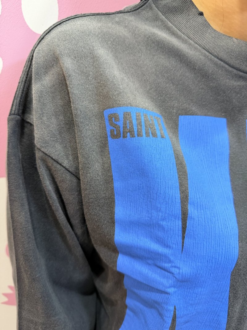 Charcoal Grey Sweatshirt with Blue Graphic Print view