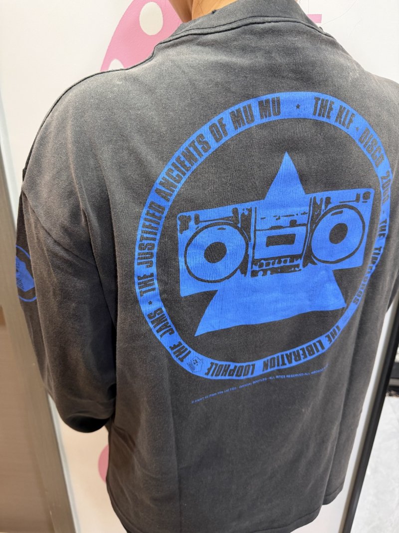 Charcoal Grey Sweatshirt with Blue Graphic Print view