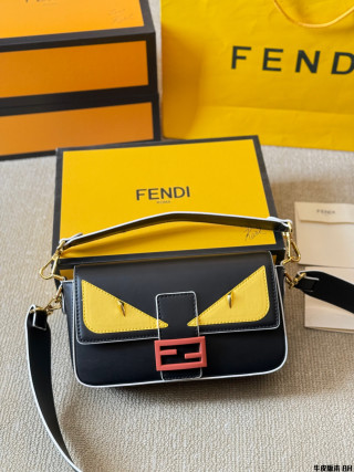 Fendi Vintage Monster Baguette Bag Black Yellow view 2