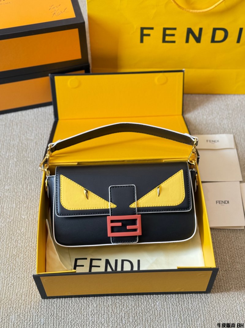 Fendi Vintage Monster Baguette Bag Black Yellow view