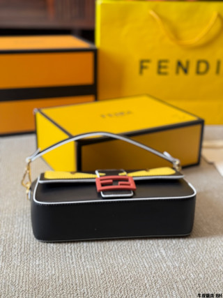 Fendi Vintage Monster Baguette Bag Black Yellow view 7