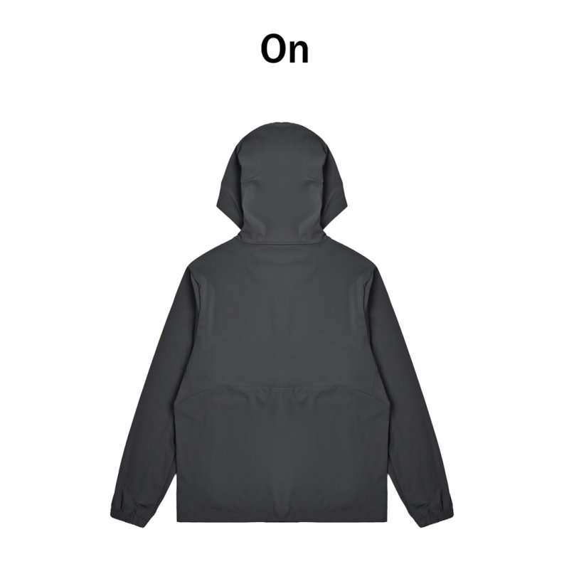 On Black Lightweight Hooded Running Jacket view