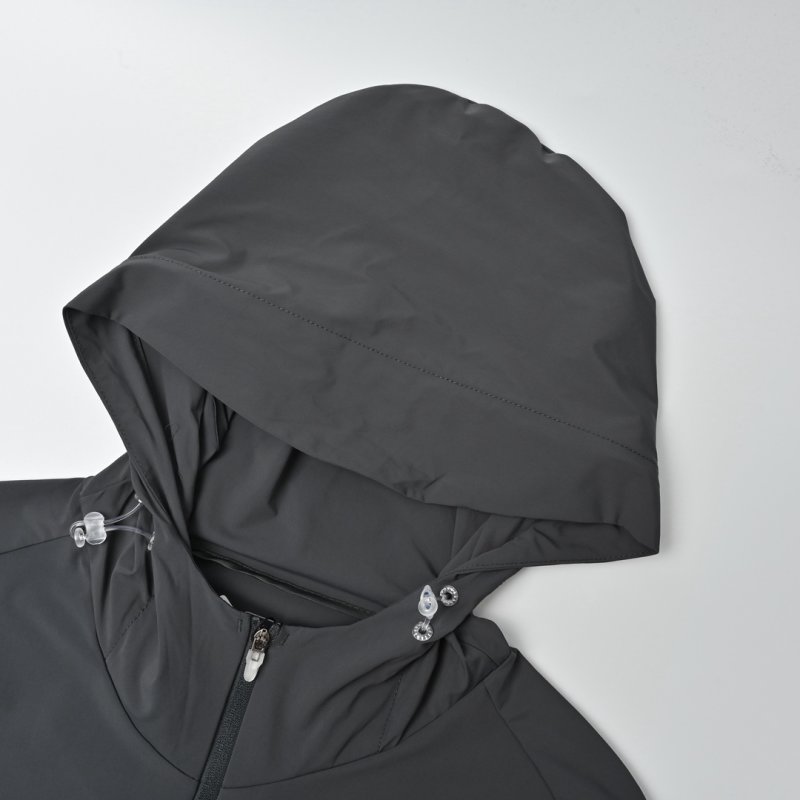 On Black Lightweight Hooded Running Jacket view