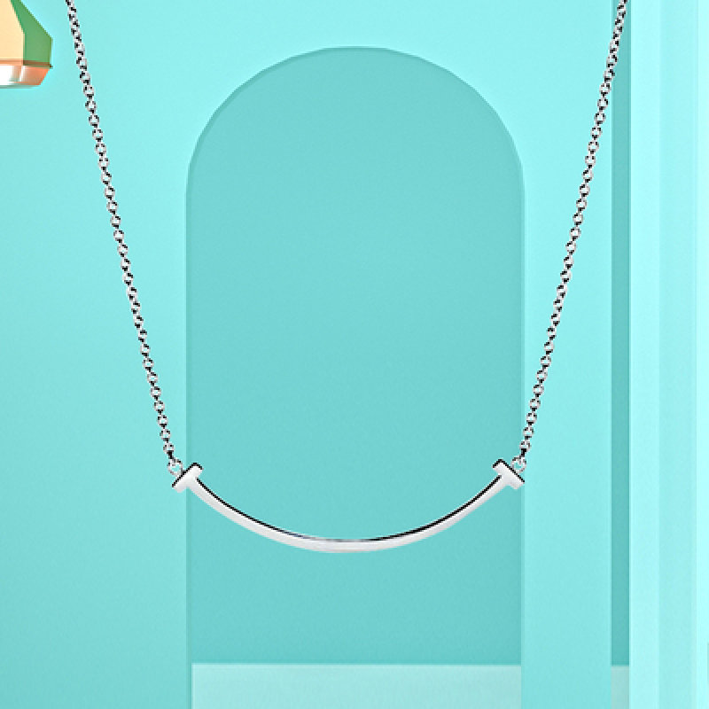 Tiffany & Co. Smile Face Pendant Necklace - Rose Gold/Silver view