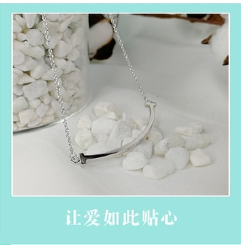 Tiffany & Co. Smile Face Pendant Necklace - Rose Gold/Silver view