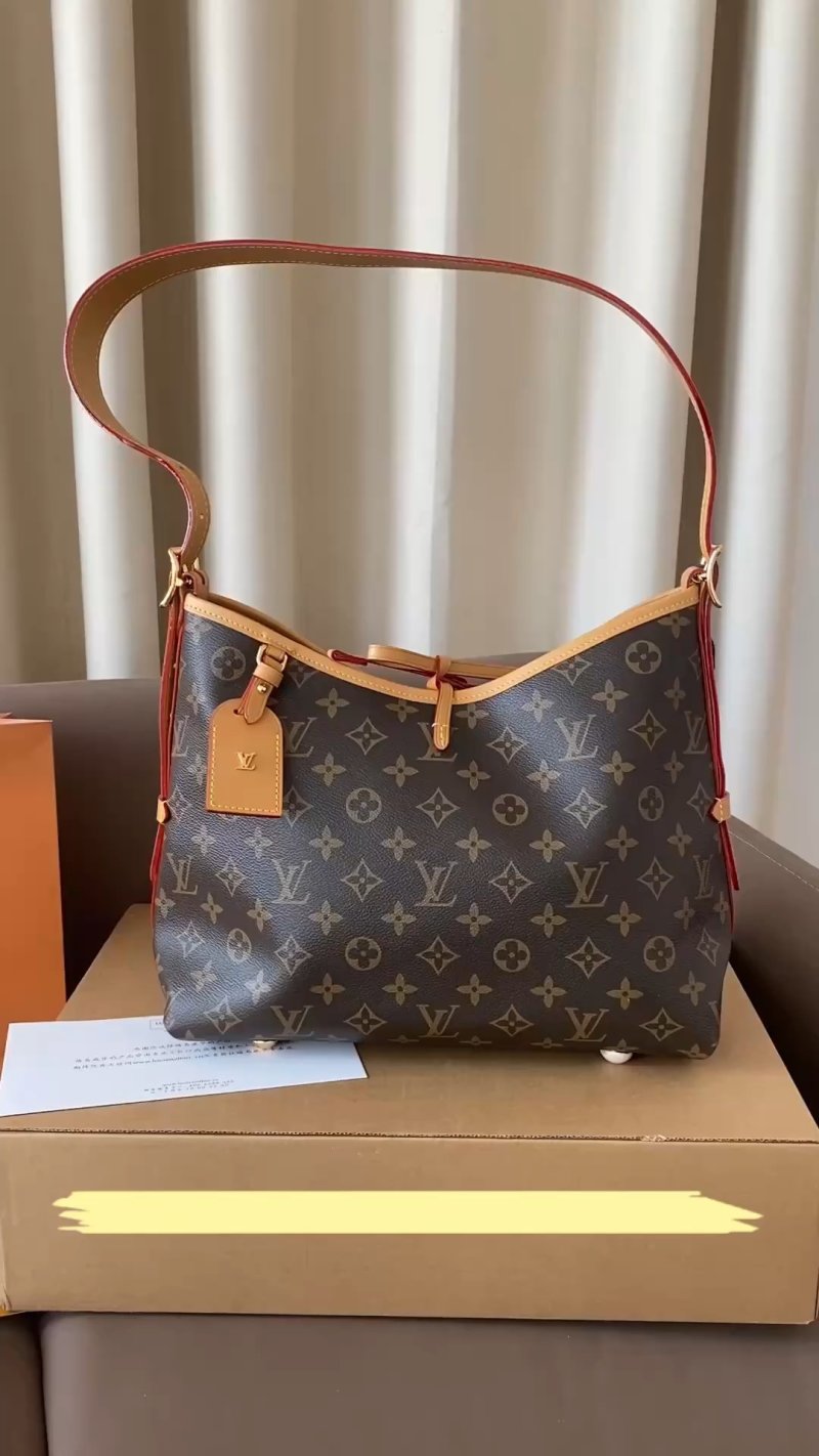Louis Vuitton Monogram Canvas Shoulder Bag Brown/Red