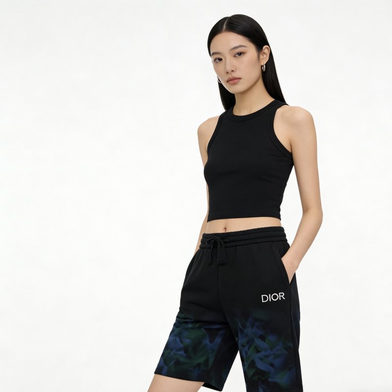 Dior Black Tie-Dye Shorts Navy view