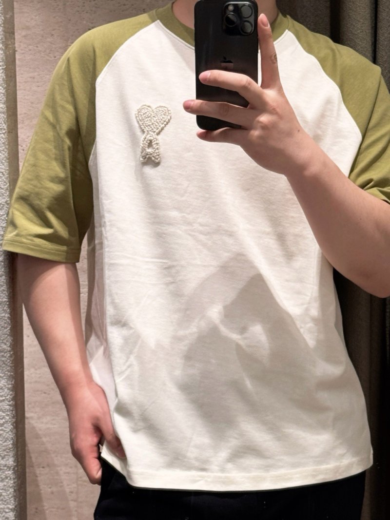 Lime Green & White Colour-Block Short Sleeve T-Shirt view