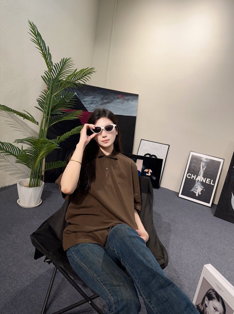 Brown Polo Short Sleeve T-Shirt view