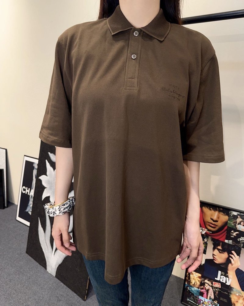 Brown Polo Short Sleeve T-Shirt view