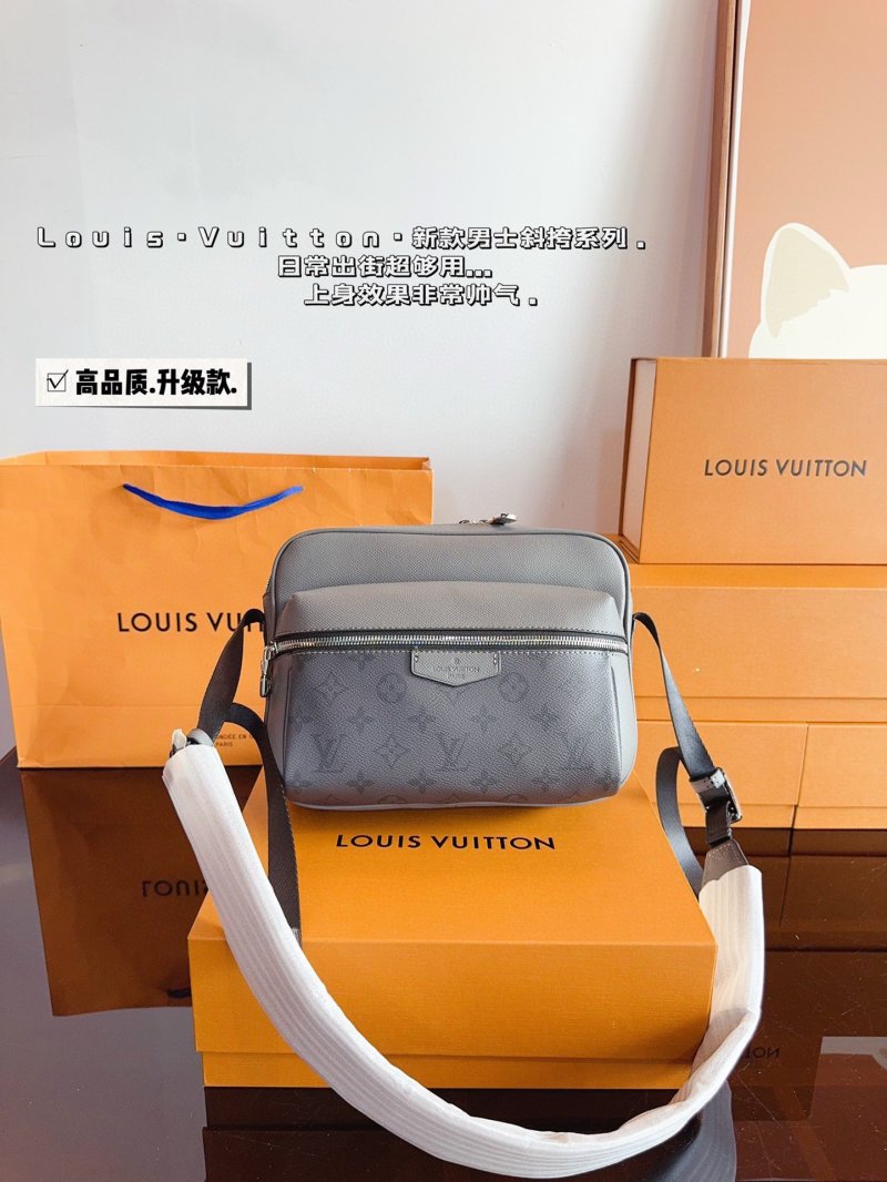 Louis Vuitton Messenger Crossbody Bag Grey